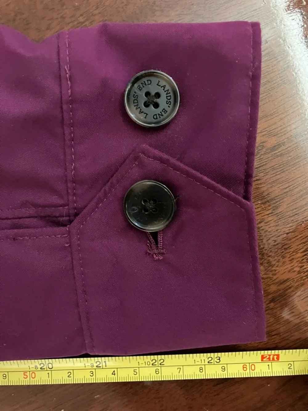 Lands' End Fuchsia Purple Spring Raincoat Trench Jacket Coat Small - Picture 12 of 16